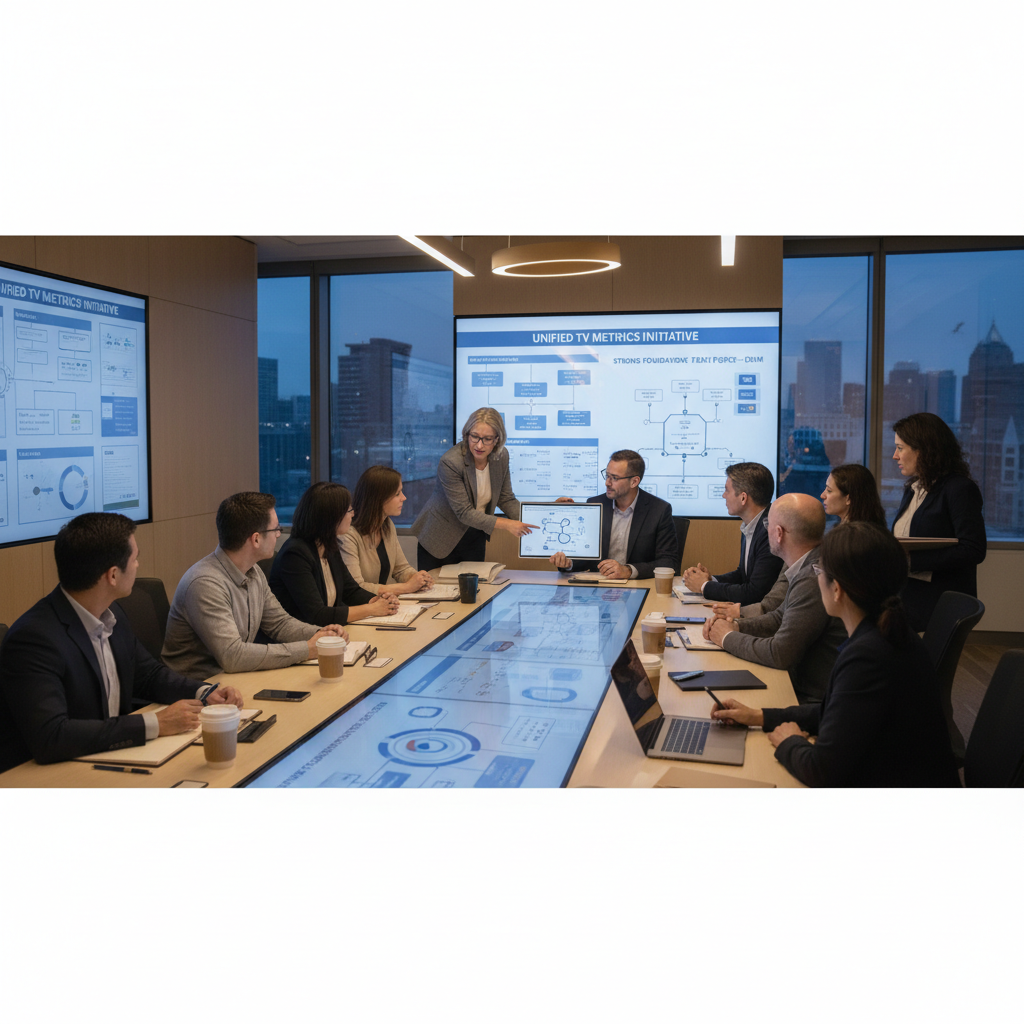 Immagine editoriale dedicata a CIMM forma la task force Strong Foundations per metriche TV unificate