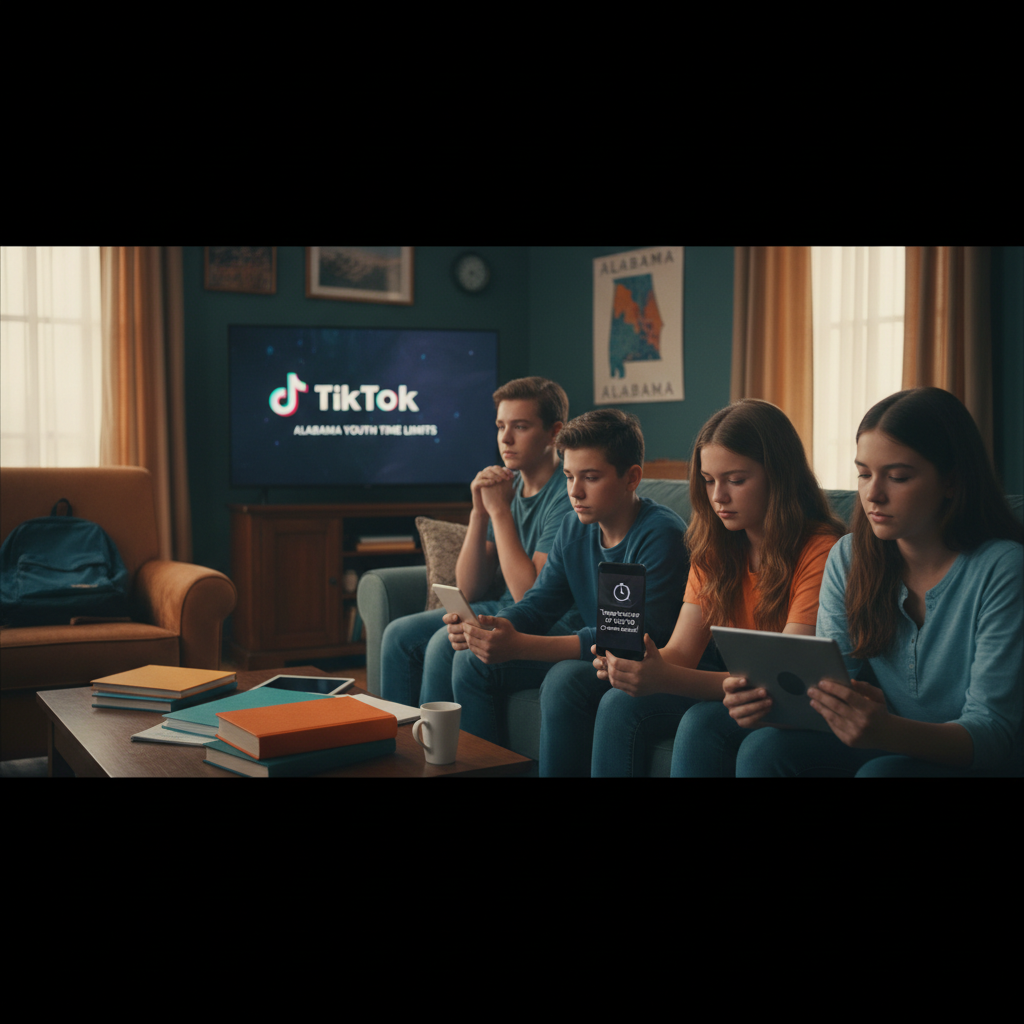 Immagine editoriale dedicata a TikTok introduce limiti di tempo per i giovani utenti in Alabama dopo accordo legale da 100 milioni